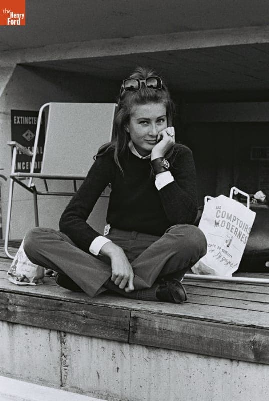 Nina Rindt, Wife of Driver Jochen Rindt, Before the 24 Heures du Mans (24 Hours of Le Mans) Race, June 1967