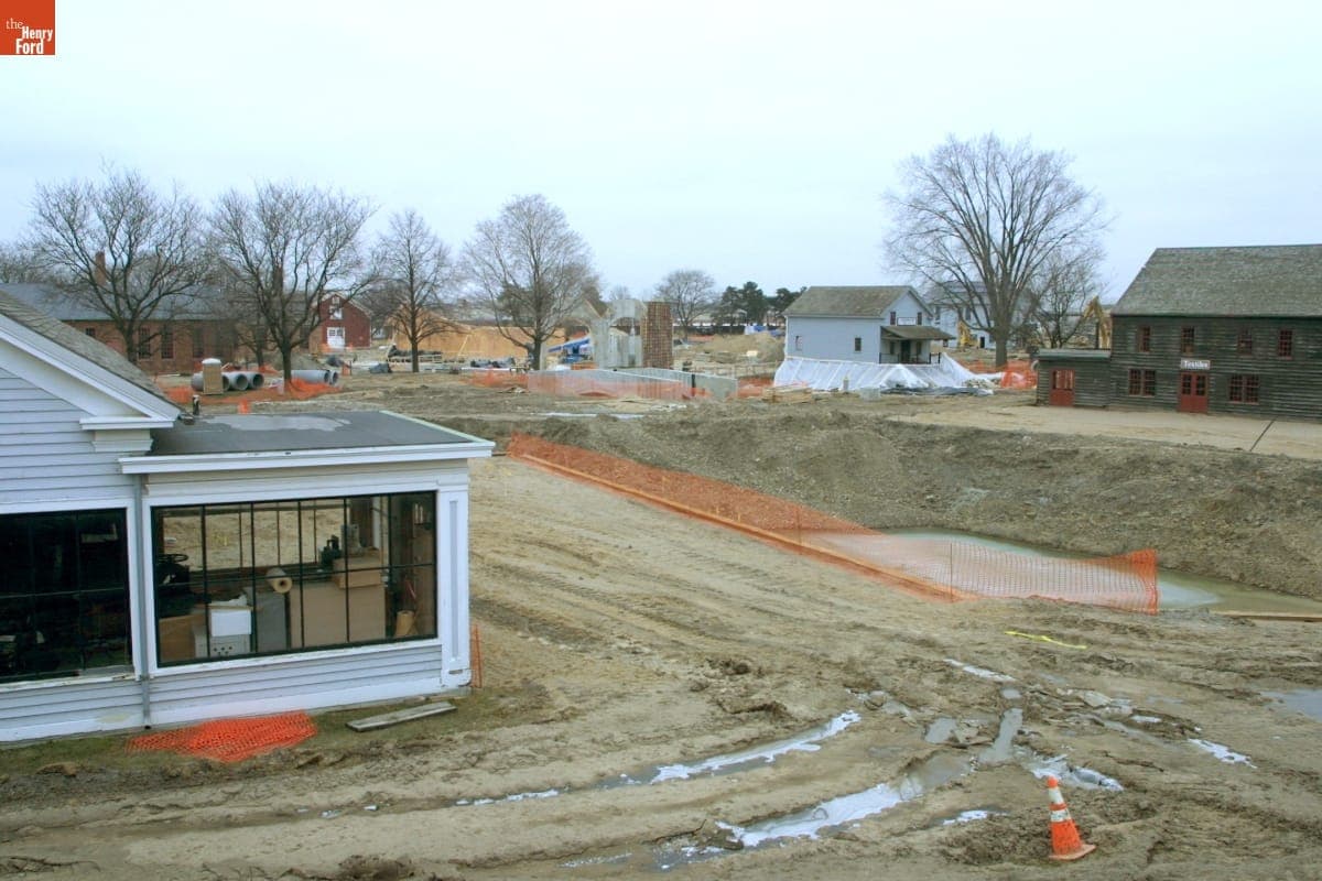Mill Pond Construction during the Greenfield Village Restoration Project, January 2003