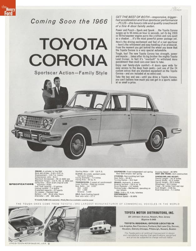 Sales Brochure, "Coming Soon the 1966 Toyota Corona"