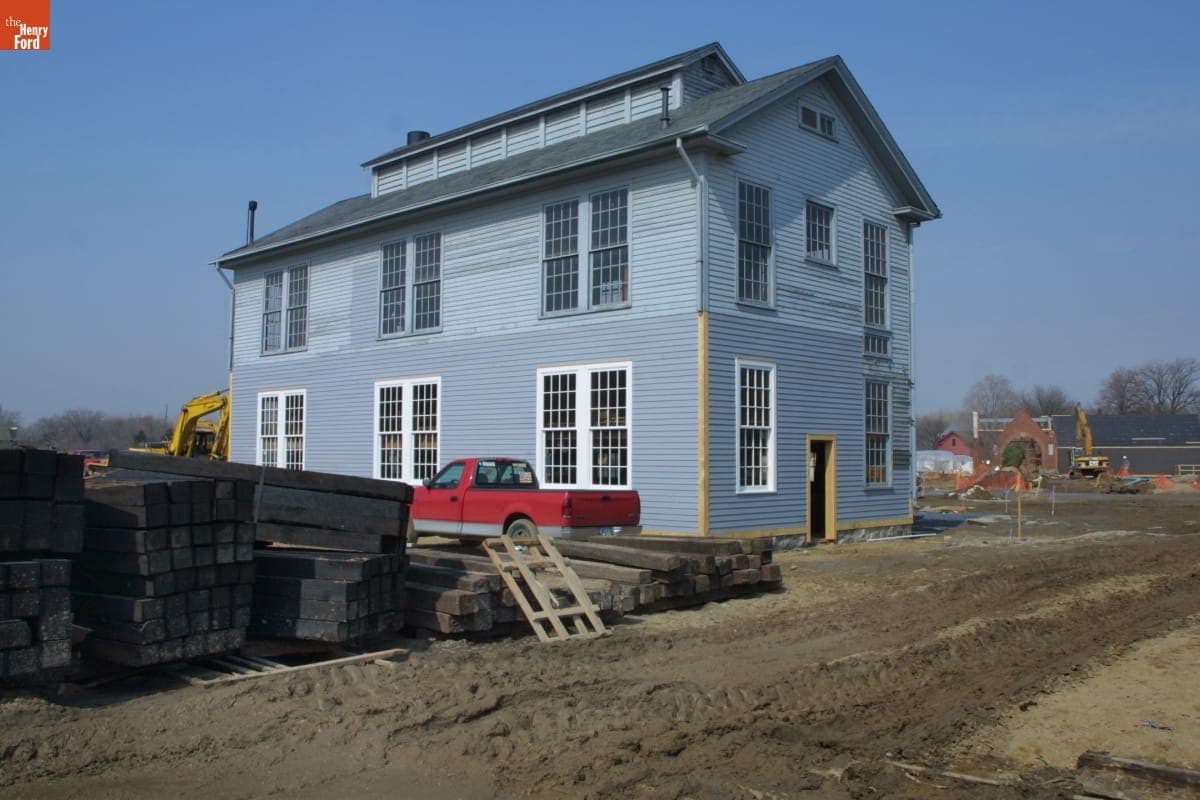 Soybean Lab Agricultural Gallery after Relocation, Greenfield Village Restoration Project, March 2003