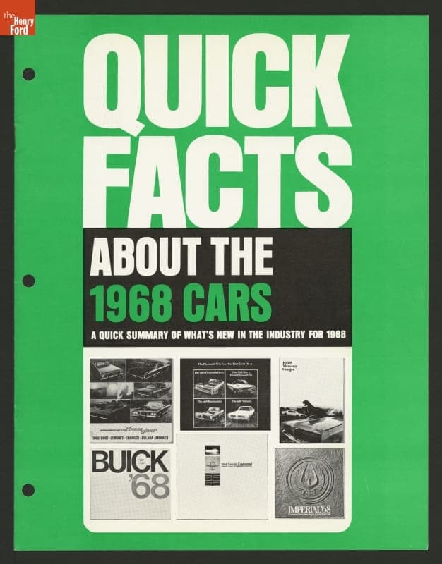 Ford Sales Brochure, "Quick Facts about the 1968 Cars"