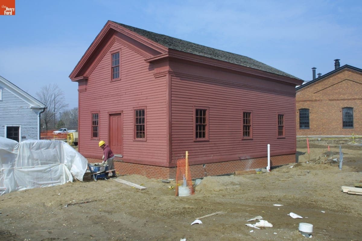 Gunsolly Carding Mill after Relocation, Greenfield Village Restoration Project, March 2003
