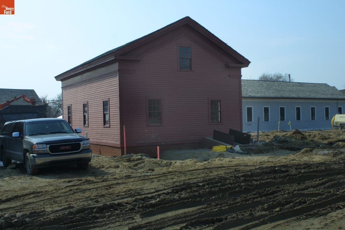 Gunsolly Carding Mill after Relocation, Greenfield Village Restoration Project, March 2003
