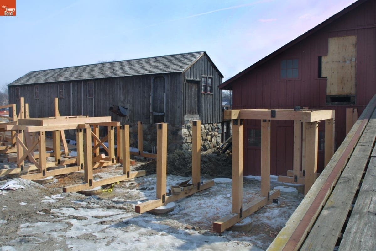 Spofford Sawmill during the Greenfield Village Restoration Project, March 2003