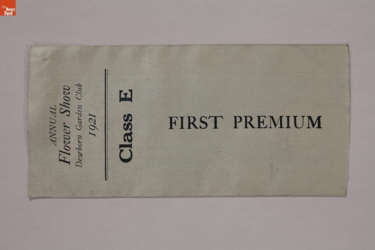 Dearborn Garden Club Prize Ribbon, 1921