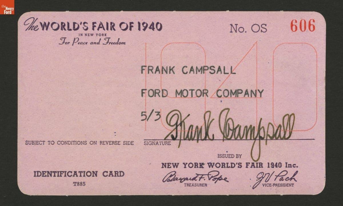 Identification Card and Admission Tickets for the New York World's Fair, 1940