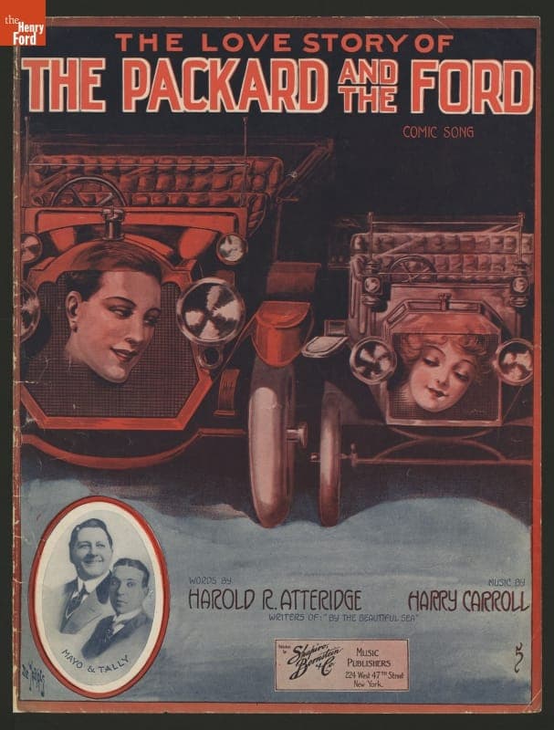 Music Sheet, "The Love Story of the Packard and the Ford," 1915