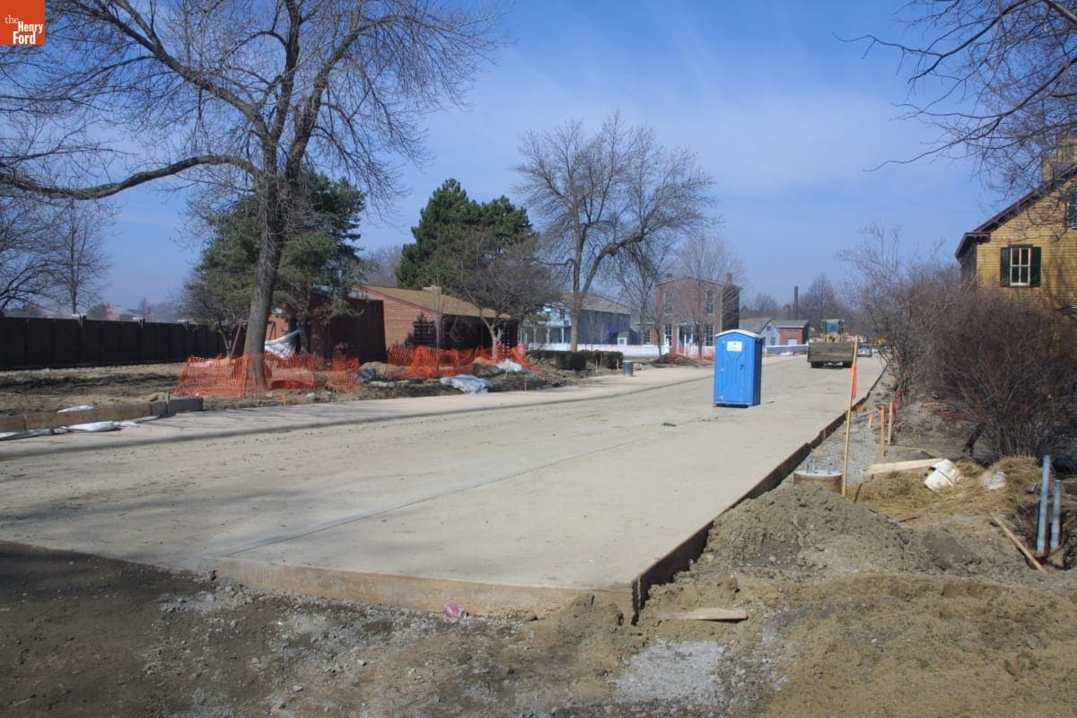 Christie Street Paving during the Greenfield Village Restoration Project, March 2003