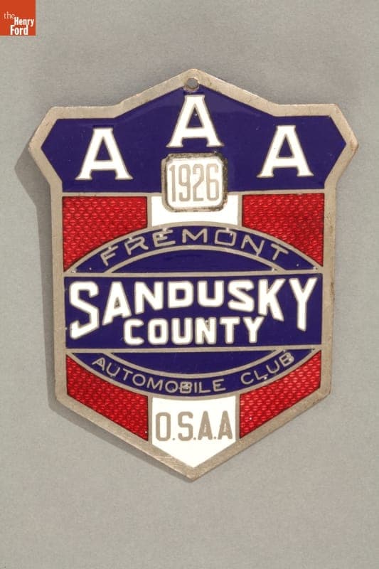 Sandusky County Ohio Automobile Association Badge, 1926