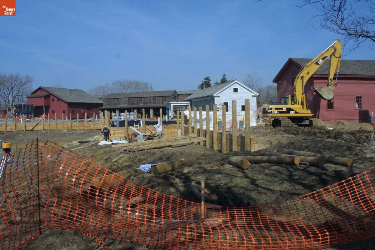 Mill Pond Construction during the Greenfield Village Restoration Project, March 2003