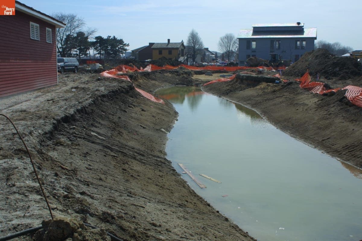 Stoney Creek during the Greenfield Village Restoration Project, March 2003