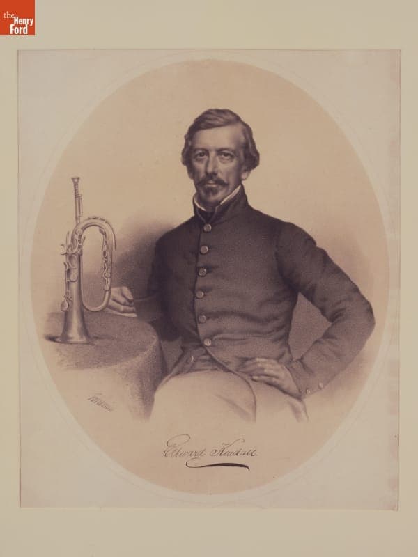 Lithograph, Portrait of Bugler Edward (Ned) Kendall, circa 1855