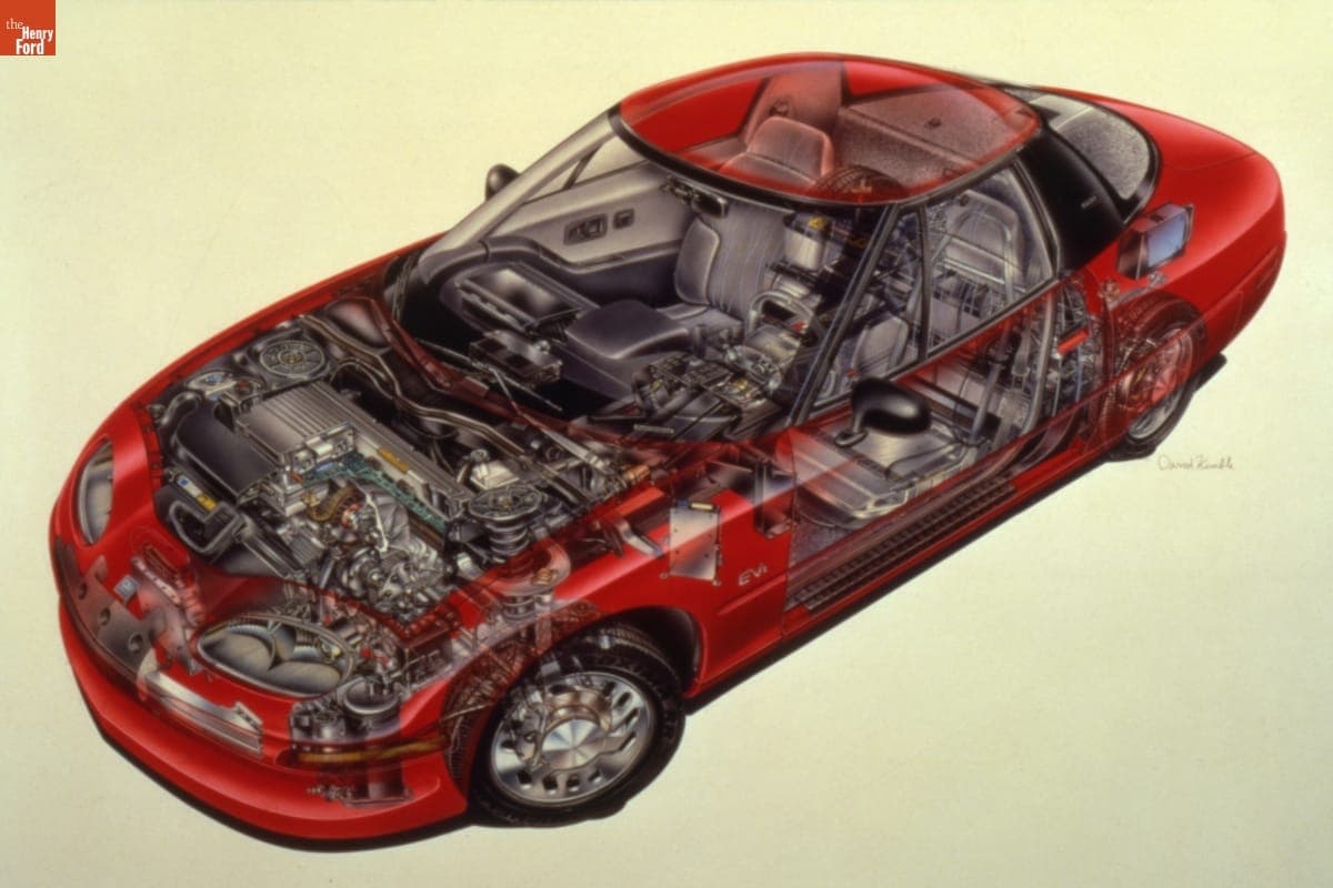 Cutaway View of a General Motors EV1 Car, 1997-2002