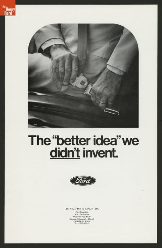 1975 Ford Advertisement for Using Seat Belts, "The Better Idea We Didn't Invent"