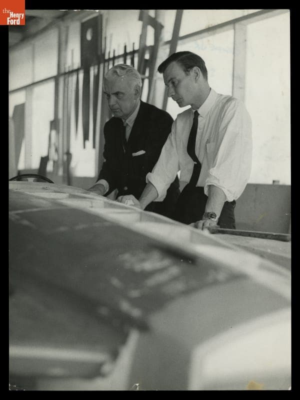 Virgil M. Exner and Virgil Exner, Jr. Overseeing Design of Mercer-Cobra Automobile, 1964