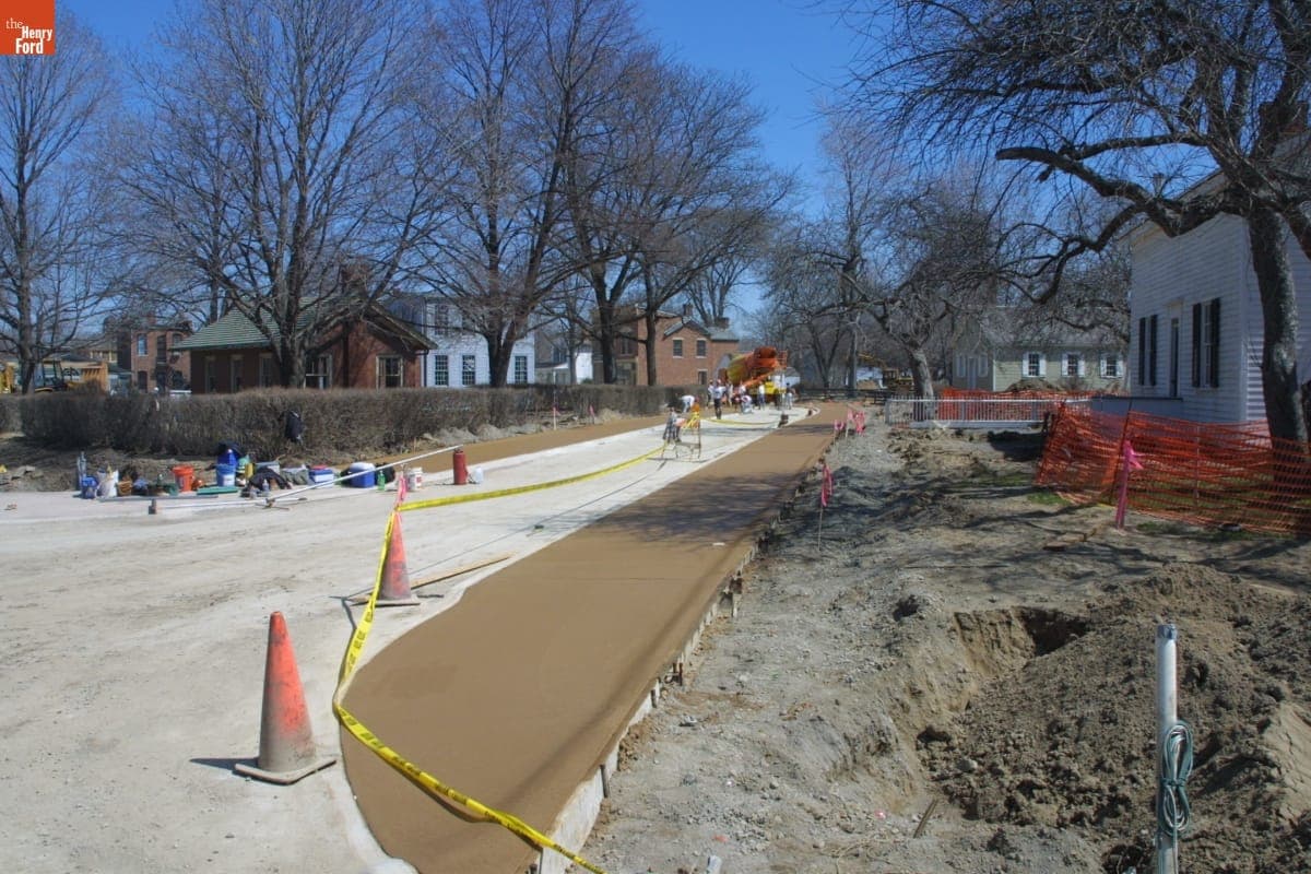 Ford Road Paving during the Greenfield Village Restoration Project, April 2003