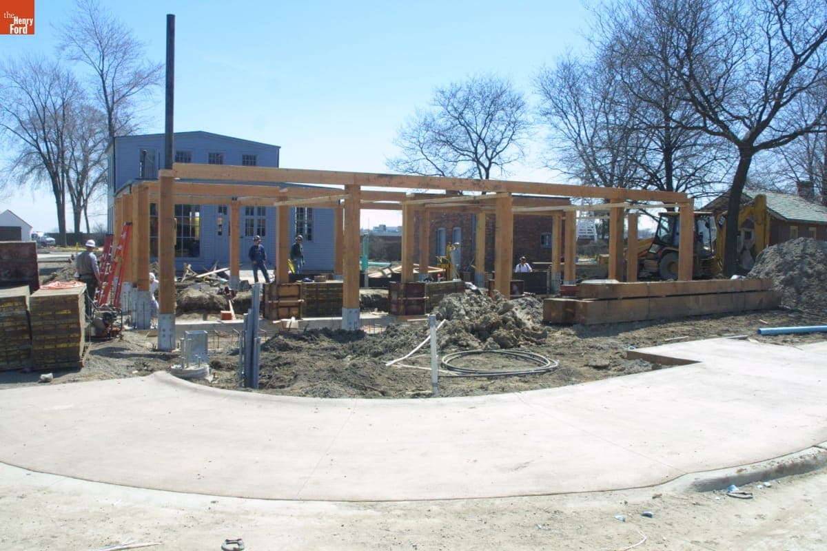 State Street Lunch Stand Construction during the Greenfield Village Restoration Project, April 2003