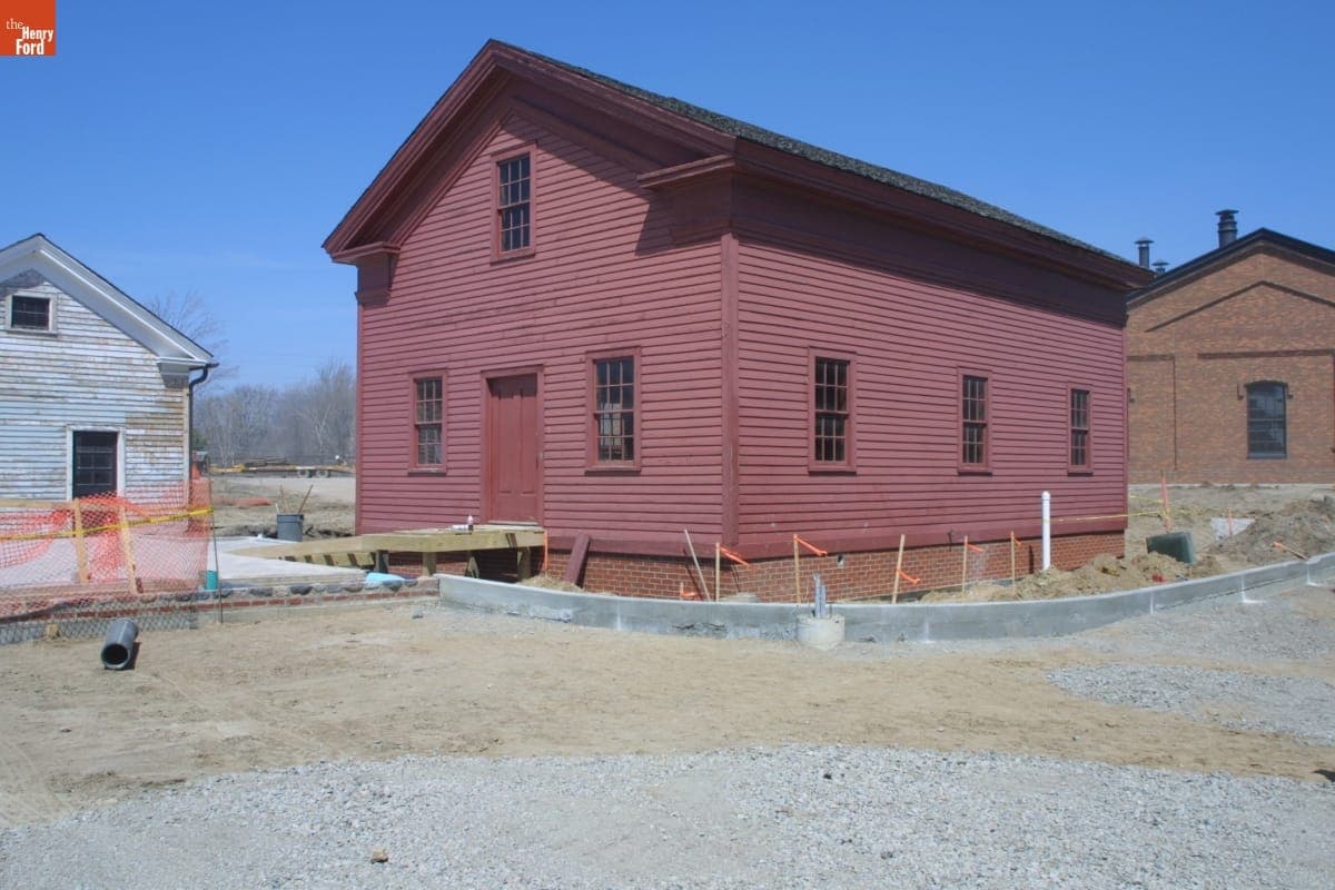 Gunsolly Carding Mill after Relocation during the Greenfield Village Restoration Project, April 2003