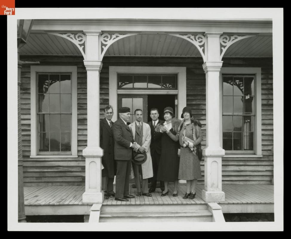 Helen Keller and Polly Thompson Visiting Menlo Park Laboratory, Greenfield Village, October 8, 1930