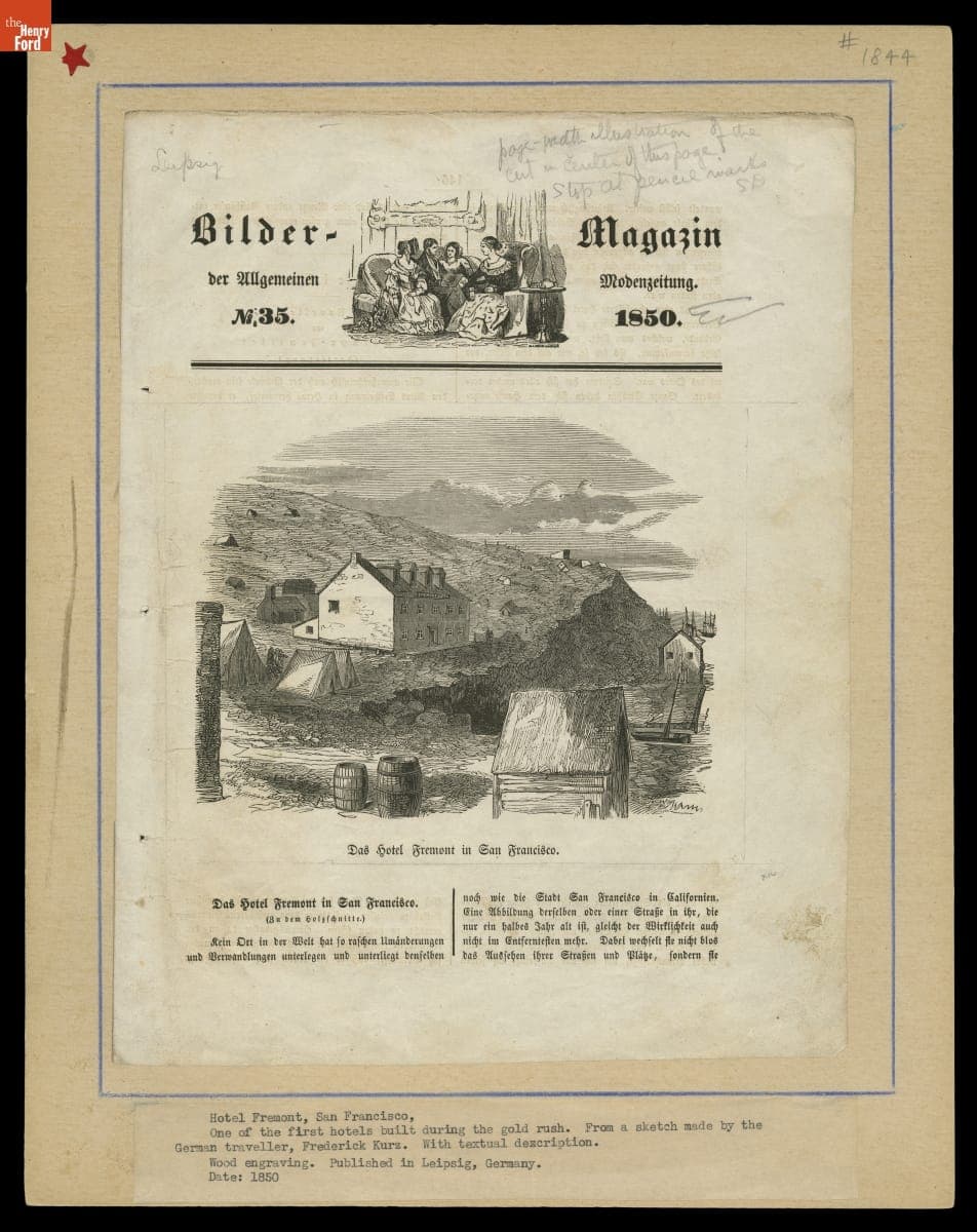 Print, "Das Hotel Fremont in San Francisco," 1850