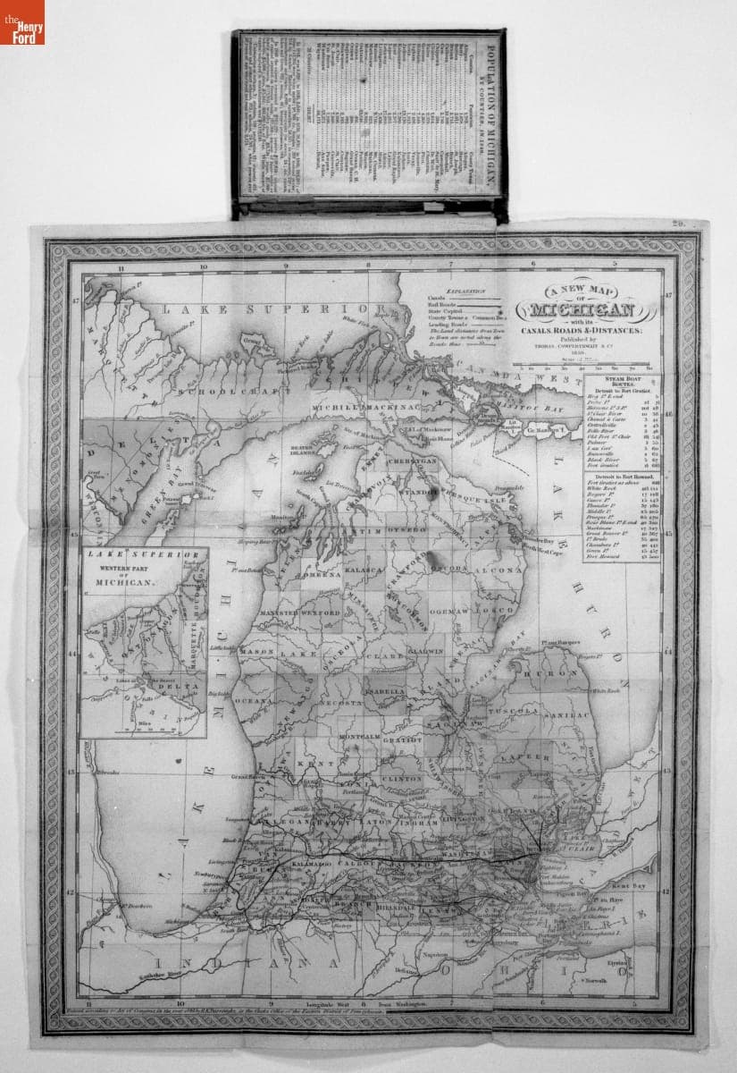 Mitchell's Map of Michigan, 1850