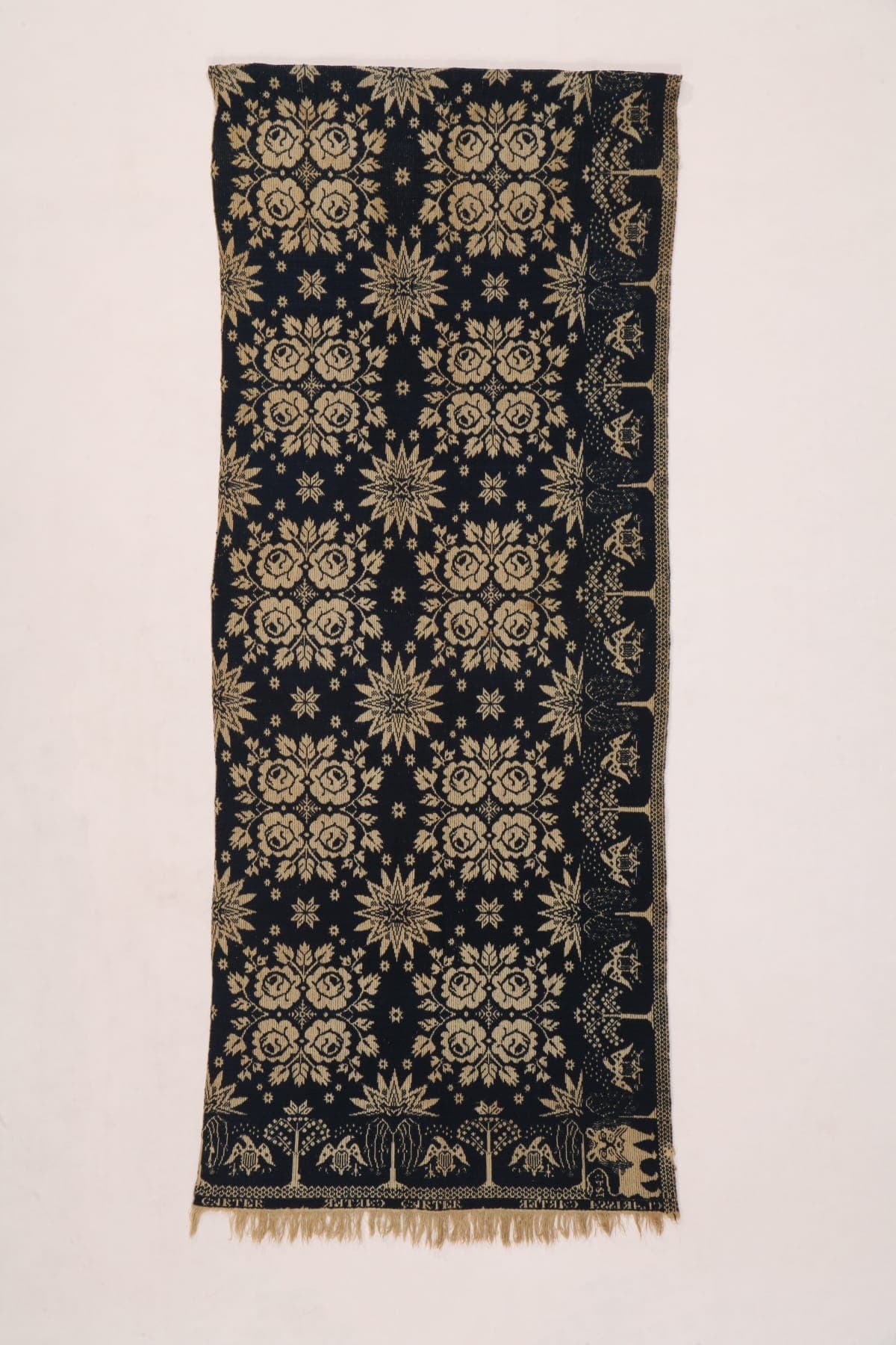 Coverlet Attributed to Harry Tyler, Woven in 1842  for Clarissa Garter