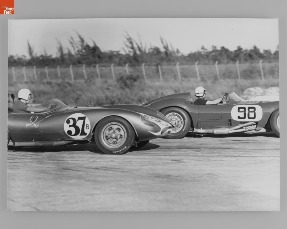 Chuck Daigh and Carroll Shelby at 5th Annual Bahamas Speed Weeks, December 1958