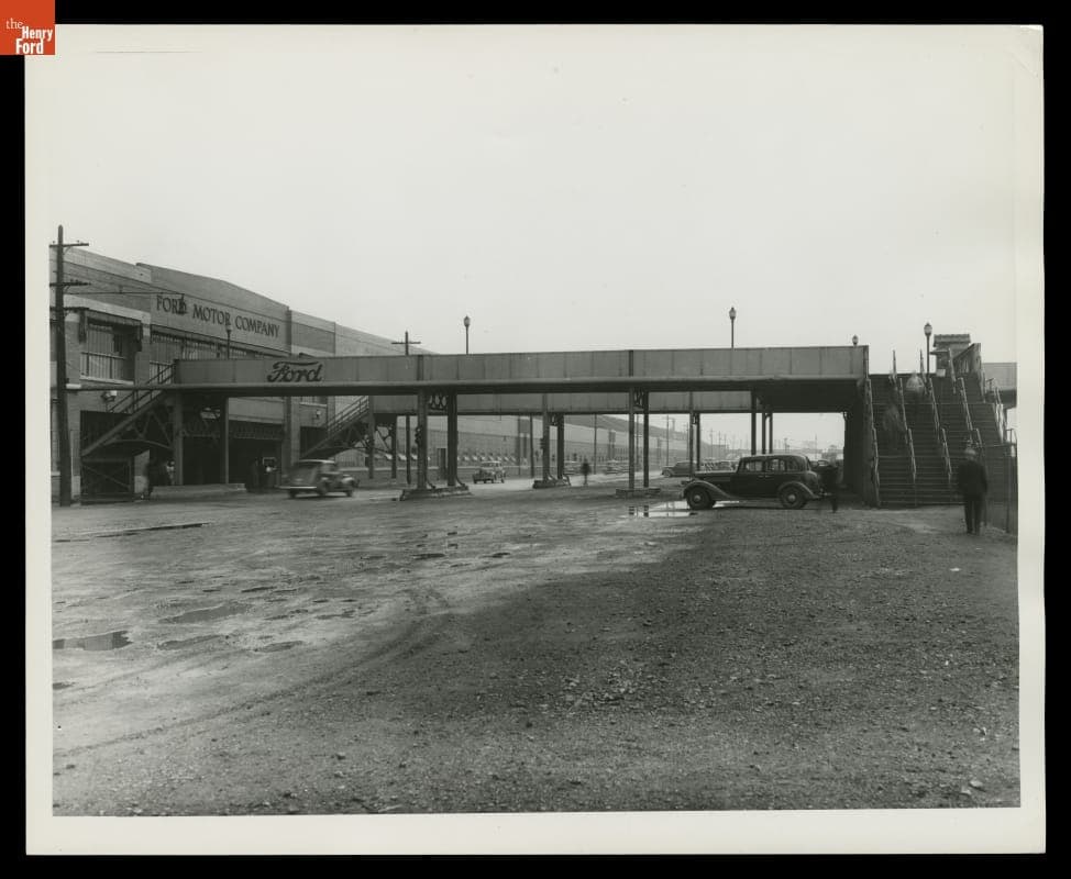 Pedestrian Overpass at Gate 4, Ford Rouge Plant, circa 1937
