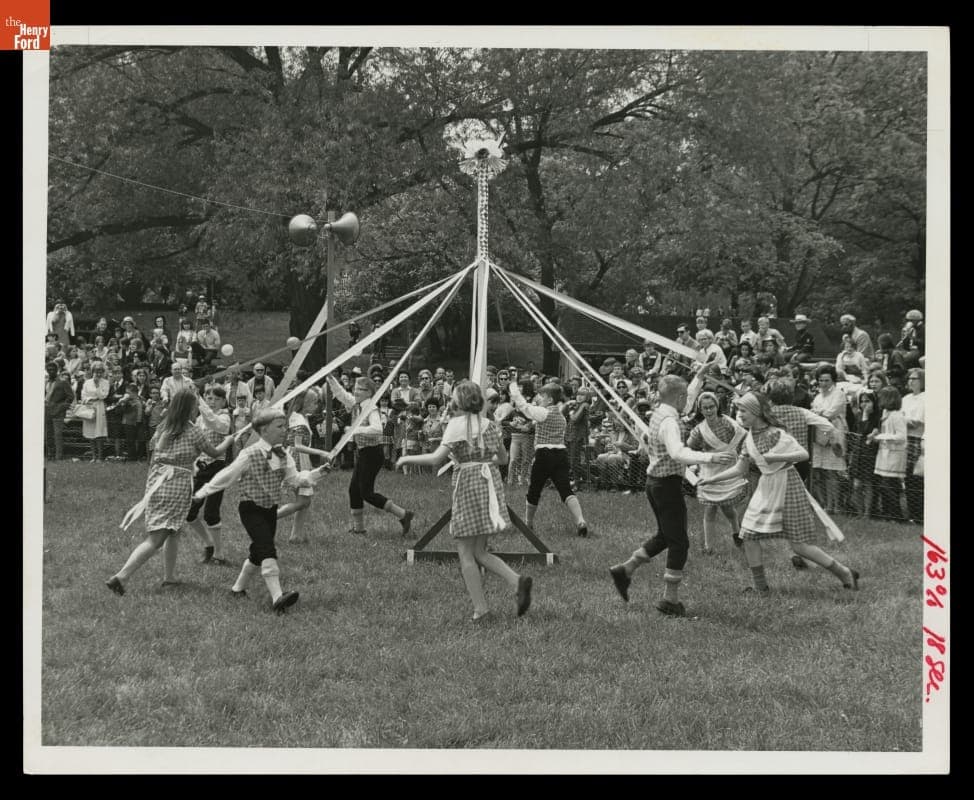 Dancing Around the May Pole during Country Fair in Greenfield Village, 1969