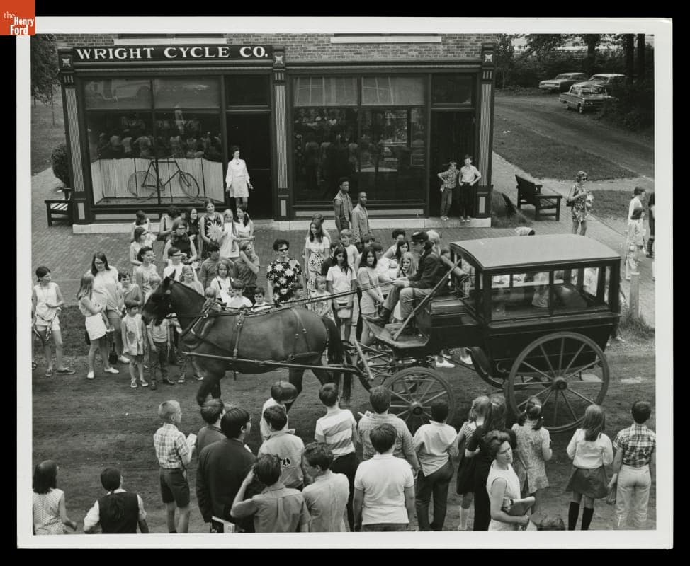 Horse-Drawn Hearse in Parade during County Fair in Greenfield Village, 1970