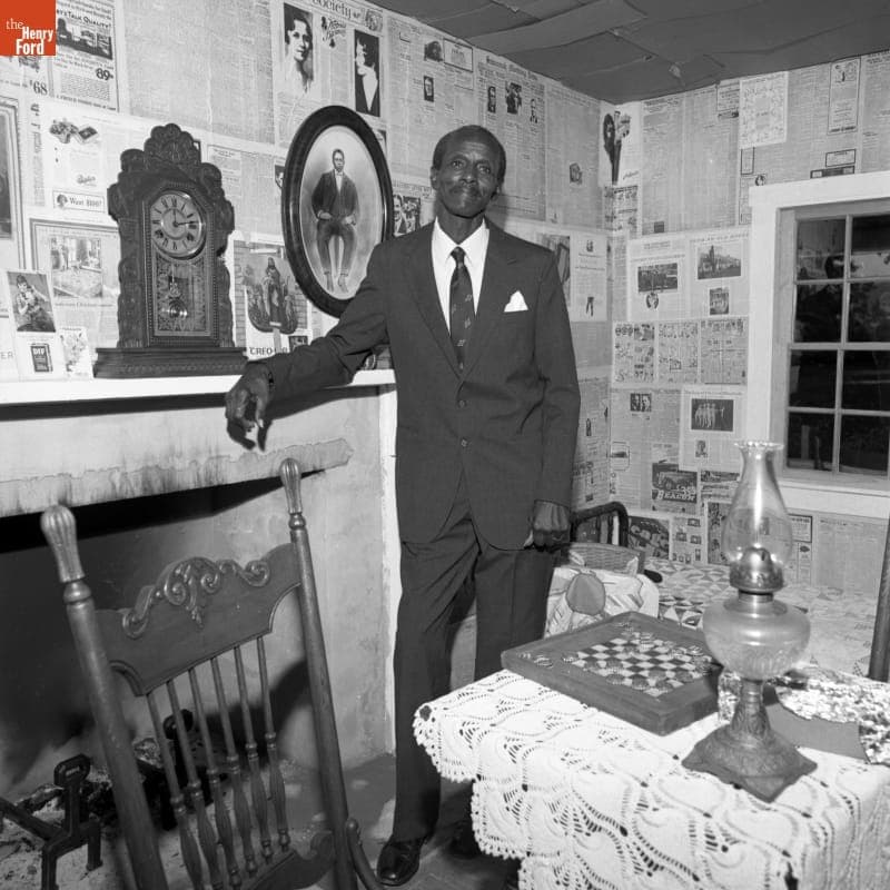Charles Bowles at the Mattox Family Home Installation Opening Celebration in Greenfield Village, August 1991