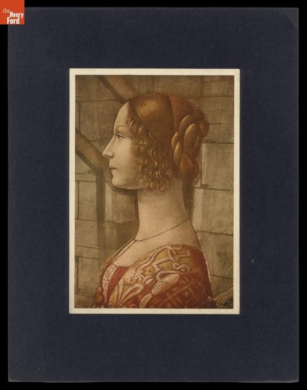 Photochrom Reproduction of the 1488 Painting "The Portrait of Giovanna Tornabuoni"