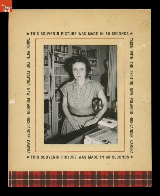 Instant Camera Snapshot of a Woman in a Camera Supply Store, 1954