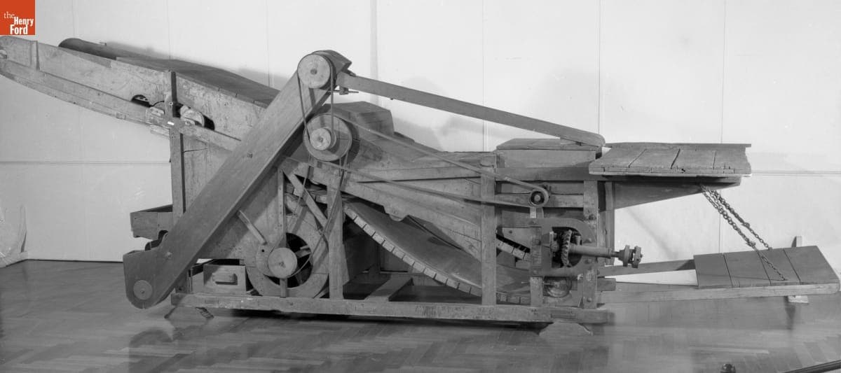 Stationary Combined Thresher-Separator, circa 1858