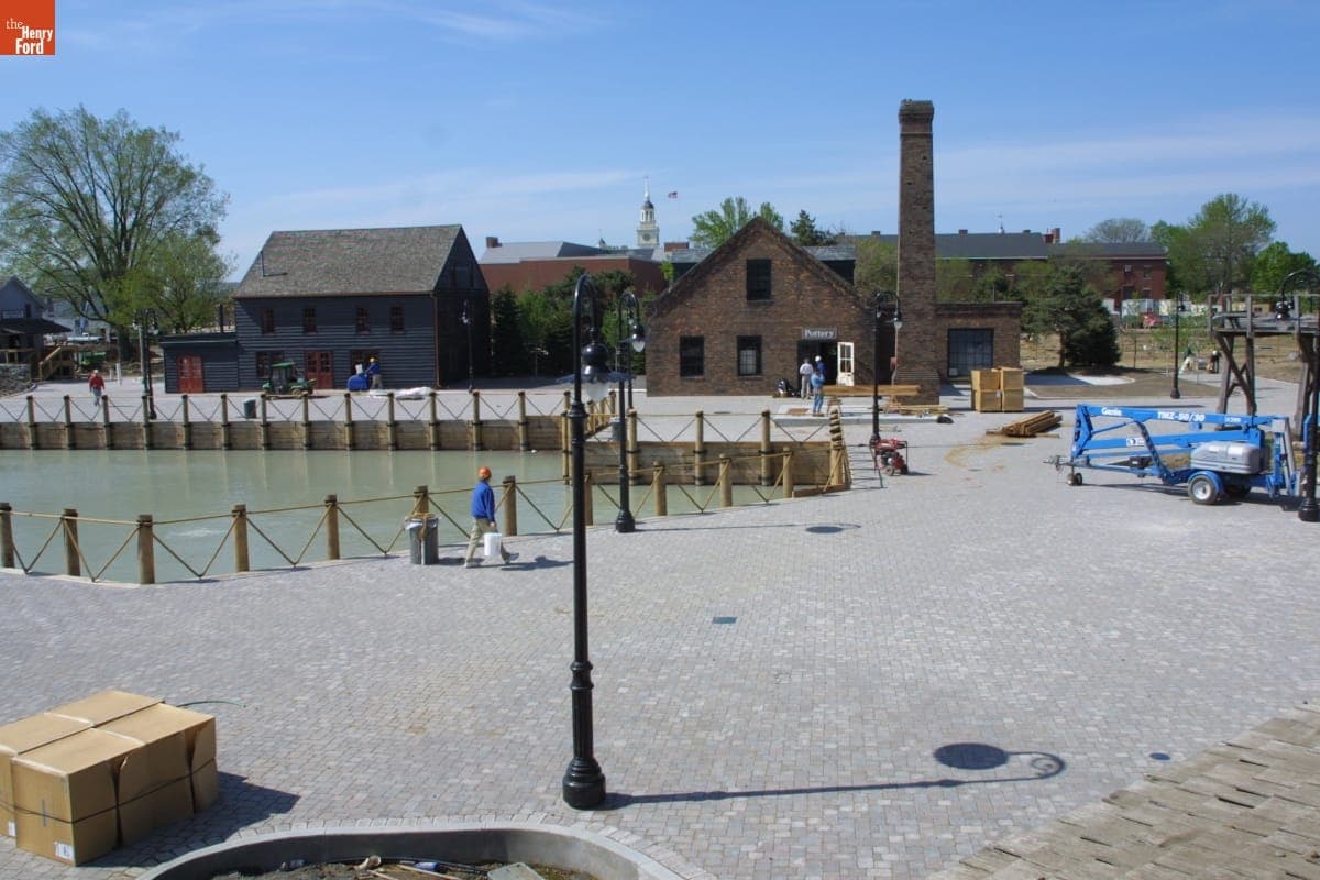 Mill Pond during the Greenfield Village Restoration Project, May 2003
