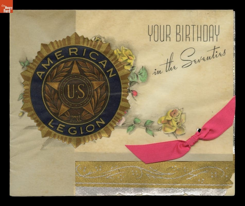 Birthday Card from American Legion Fort Dearborn Post No. 364 to Henry Ford, 1937
