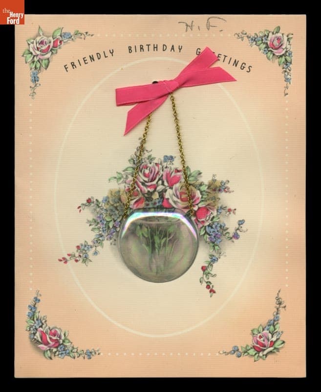 Birthday Card from Artist Irving Bacon to Henry Ford, 1937-1946