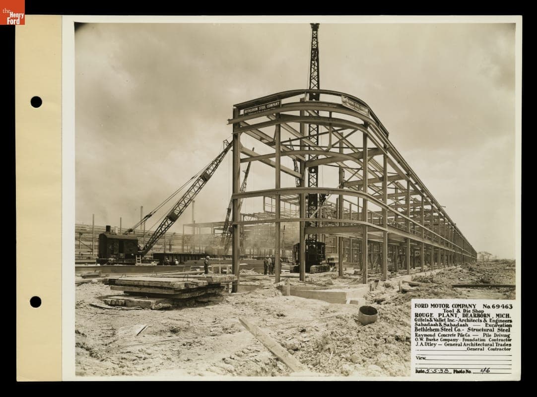 Construction Progress, Ford Rouge Plant Tool and Die Building, May 5, 1938
