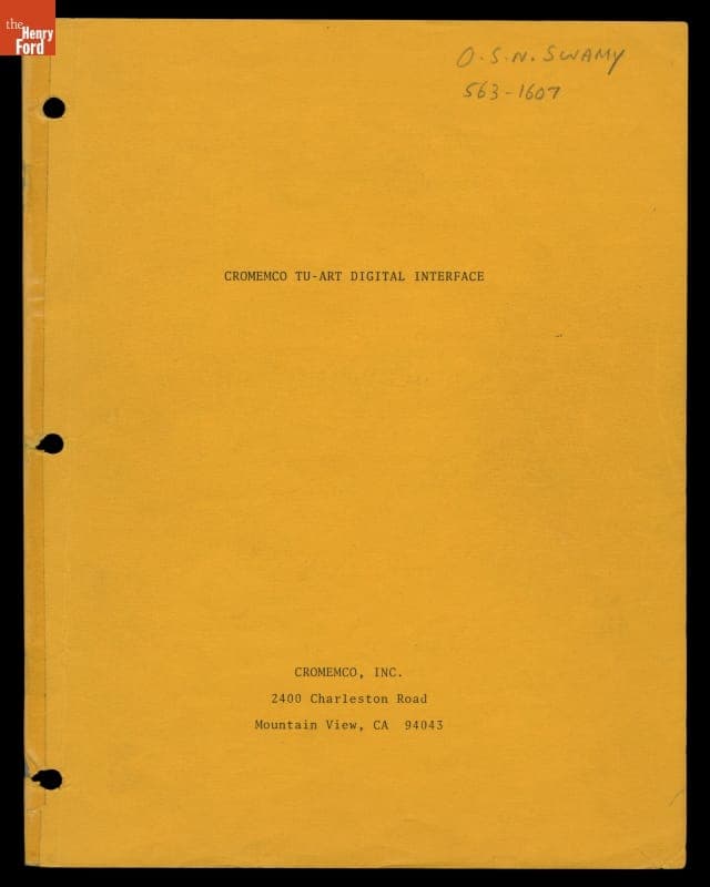Manual, "CROMEMCO Tu-Art Digital Interface," 1978