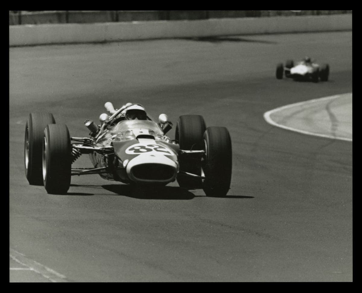 Lotus Racer with Ford Engine during Indianapolis 500 Race, 1965