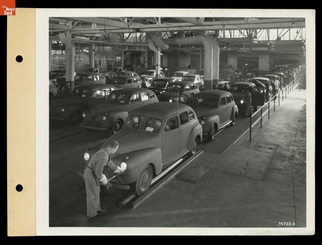U. S. Army Officer Staff Cars on Assembly LIne, Ford Rouge Plant, 1940