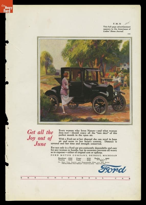 1925 Ford Coupe Advertisement, "Get All the Joy out of June"