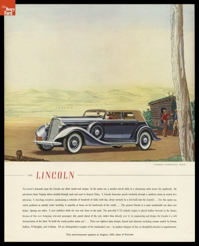 1935 Lincoln LeBaron Convertible Sedan Advertisement