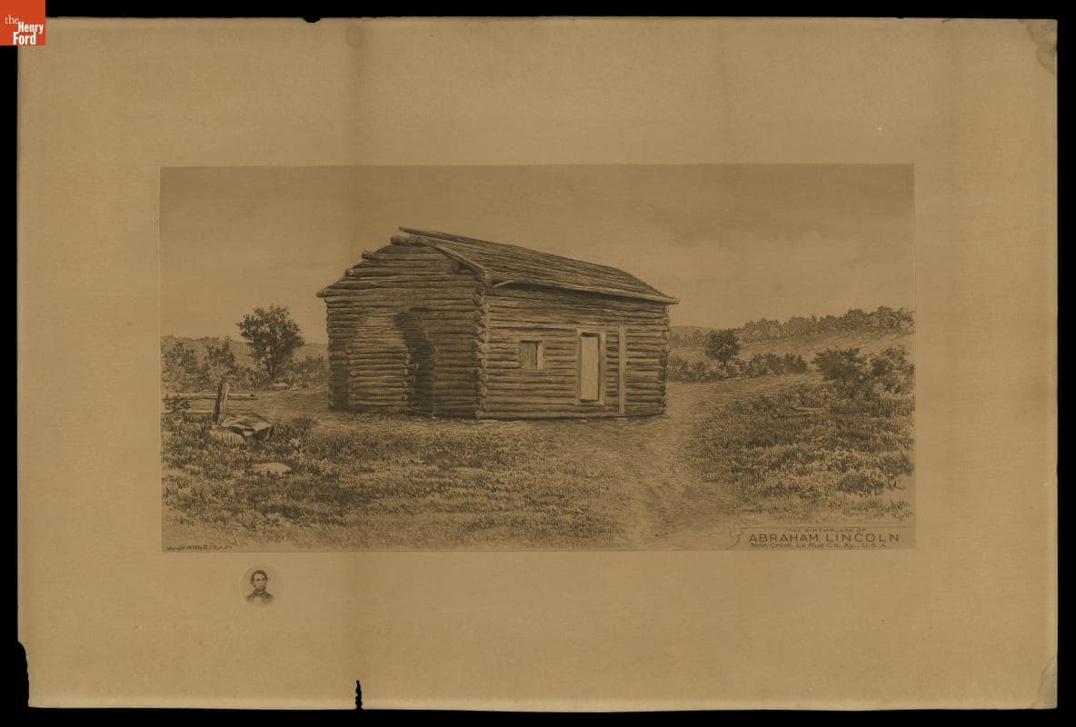 Engraving, Abraham Lincoln Birthplace, 1897