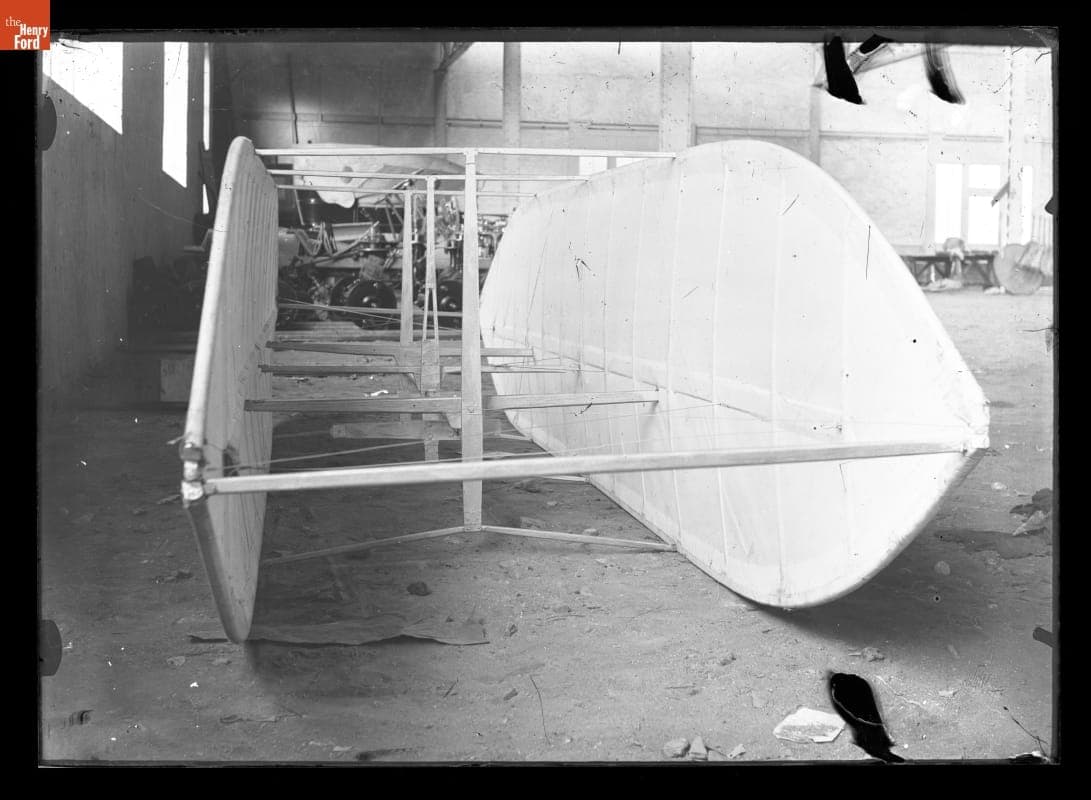 Wright Flyer under Construction inside Bollee Factory, Le Mans, France, 1908