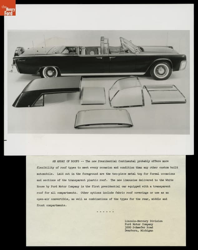 Lincoln Continental Presidential Limousine with Convertible Roof Options, 1961