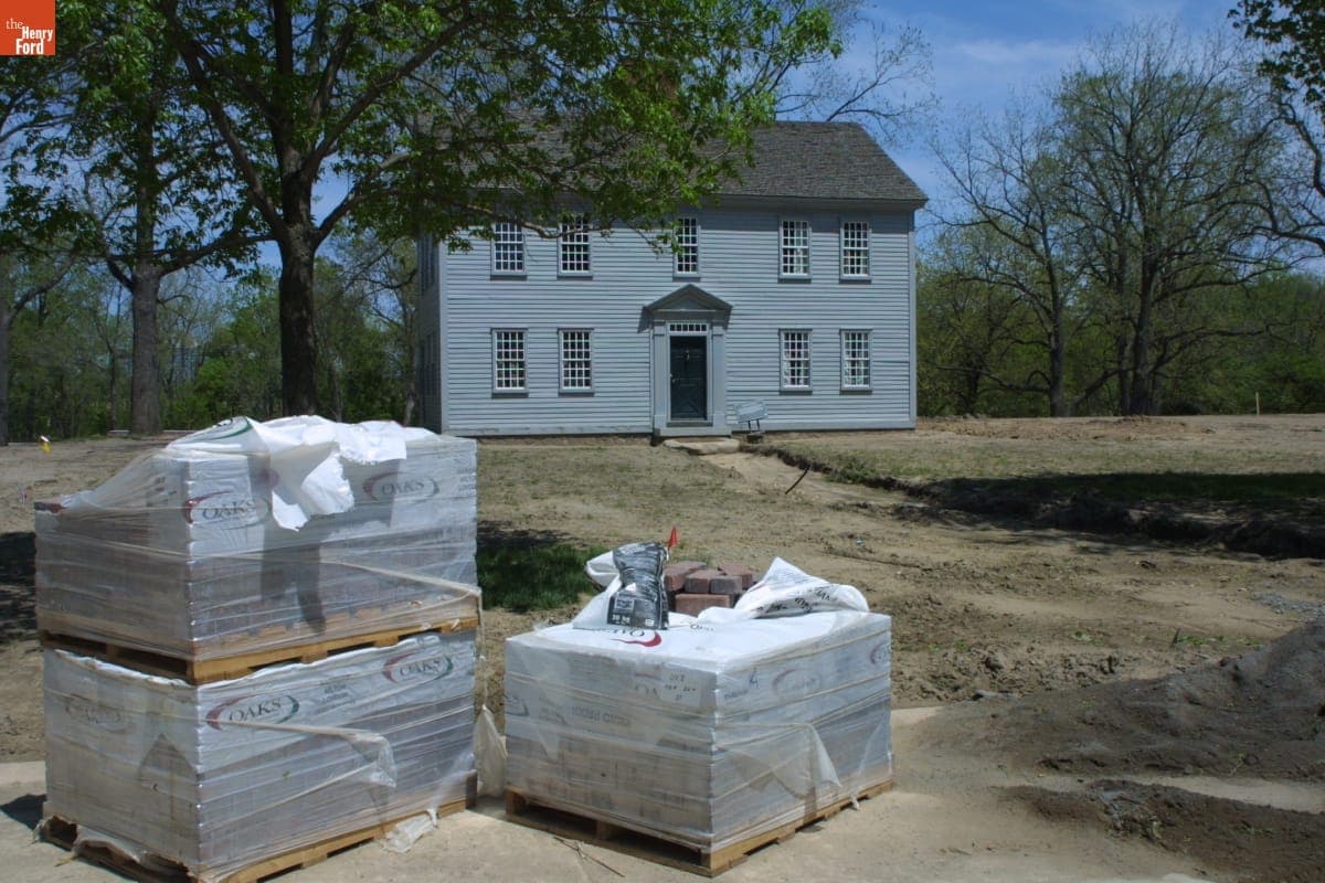 Giddings Family Home during the Greenfield Village Restoration Project, May 2003