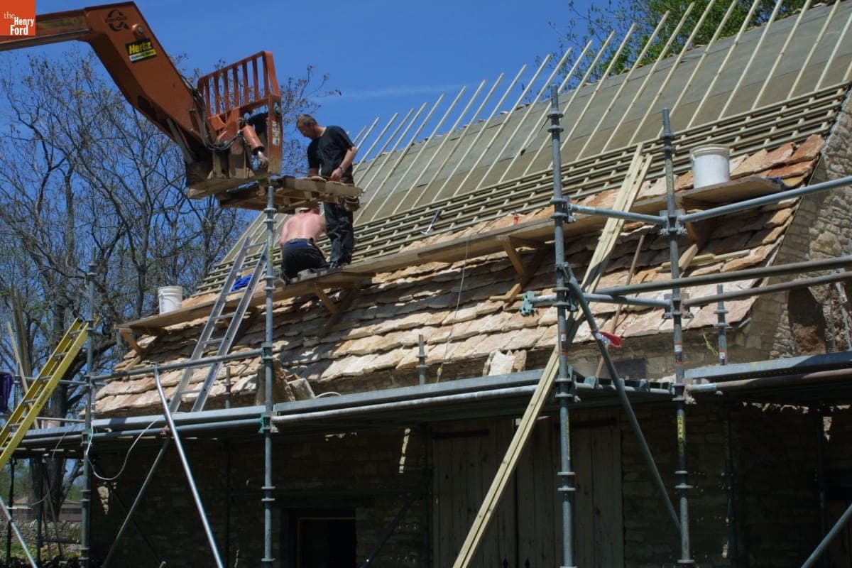 Cotswold Stable during the Greenfield Village Restoration Project, May 2003