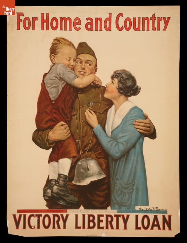 World War I Poster, "For Home and Country, Victory Liberty Loan," 1918