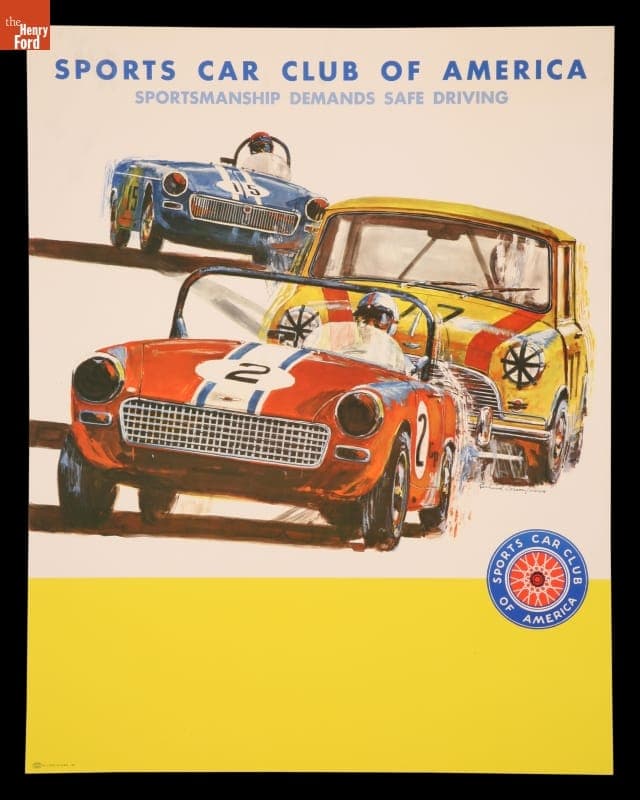 Racing Poster, "Sports Car Club of America- Sportsmanship Demands Safe Driving," 1965-1980